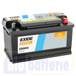 EB800 Exide, Batteria Auto 12V 80Ah 640A(EN), Polo pos. DX , Serie Excell. Dim.31,5x17,5xH.19cm