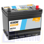 EB704 Exide, Batteria Auto 12V 70Ah 540A(EN), Polo pos. DX , Serie Excell. Dim.27x17,3xH.22,2cm