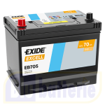 EB705 Exide, Batteria Auto 12V 70Ah 540A(EN), Polo pos. SX , Serie Excell. Dim.27x17,3xH.22,2cm