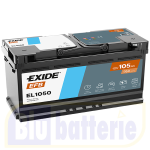EL1050 Exide, Batteria Auto EFB 12V 105Ah 950A(EN), Polo pos. DX , Serie EFB. Dim.39,2x17,5xH.19cm