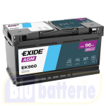 EK960, EXIDE AGM 12V 96Ah 850A CCA Battery Positive Pole DX Dimensions: 353x175x190mm